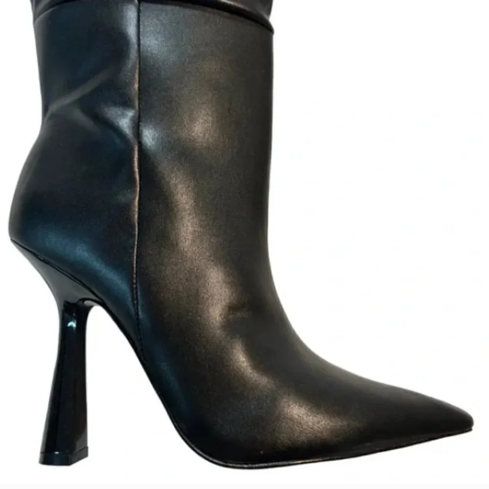 Good American Carla Over the Knee Boot NIB NEW Black